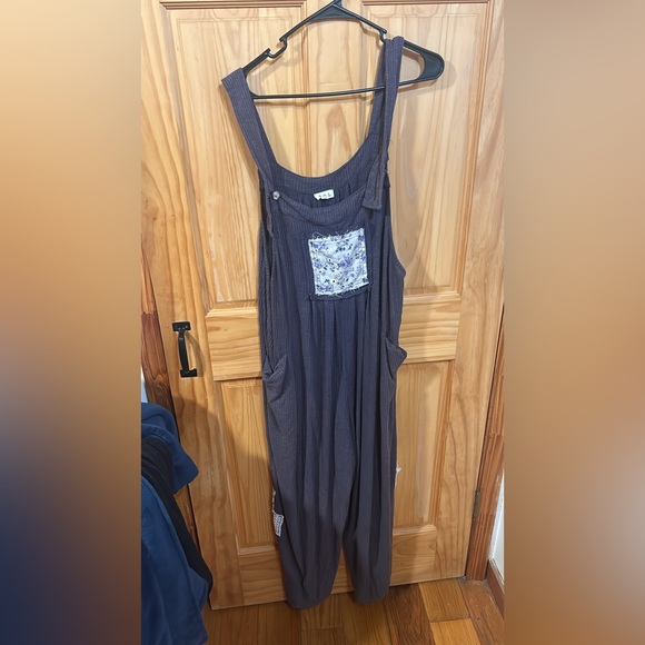 POL Purple Jumpsuit with Floral Pocket - Picture 1 of 1